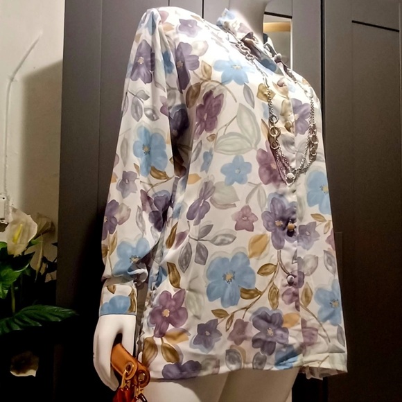 BLOUSE BLUE PURPLE 2X NWT $49 Top - Picture 3 of 6